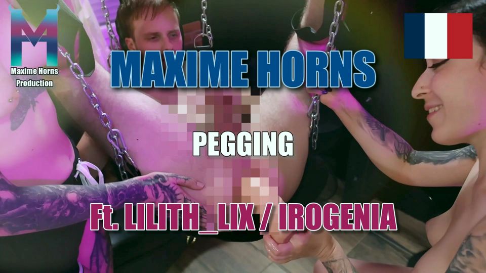 Two Dominant Goth Girls Pegging My Ass with Strapon Dildo in the Sling Threesome