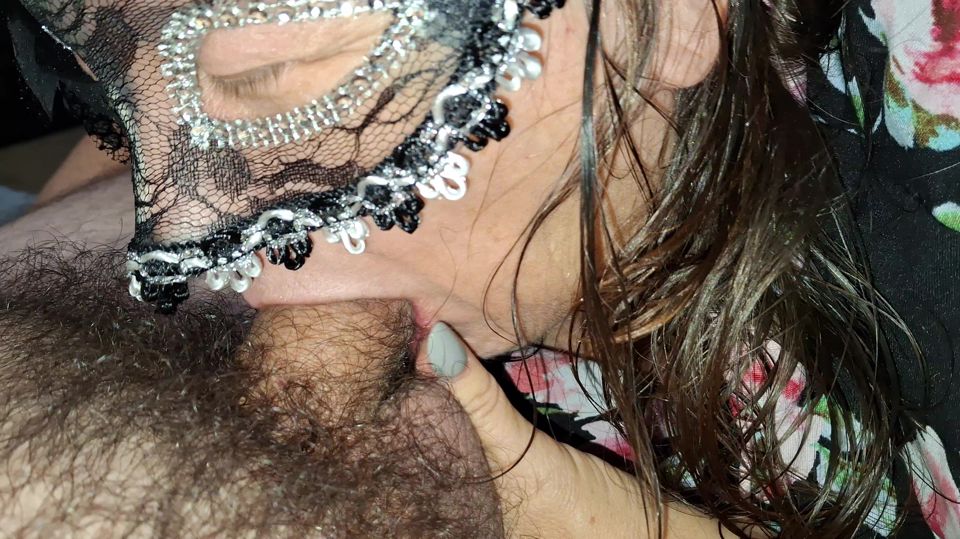 The masked stranger returns to suck my dick and swallow my thick cum