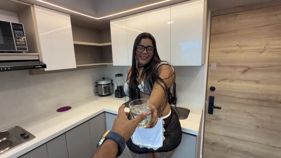 MAID SCOOPS MY MILK WITH HER BIG ASS