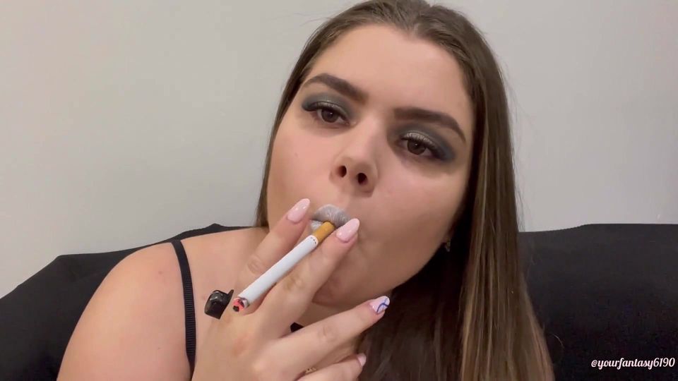 Play with smoke with silver lipstick
