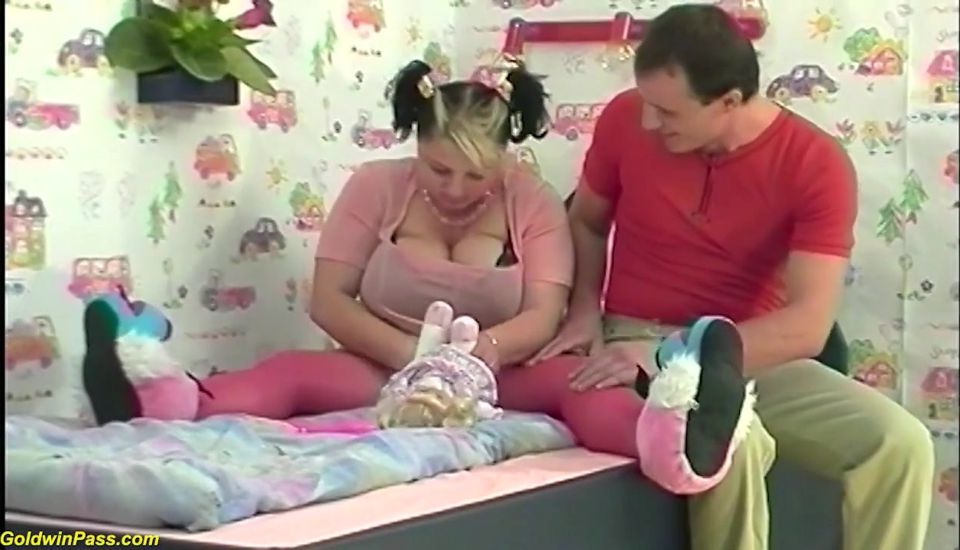 Busty young bbw enjoys her first rough sex in hot pantyhose