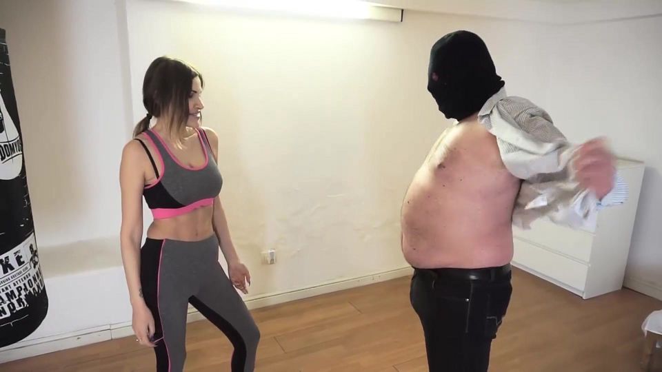 Yoga instructor punishing her slave