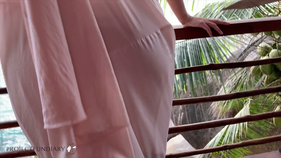 Making a baby at honeymoon balcony fuck