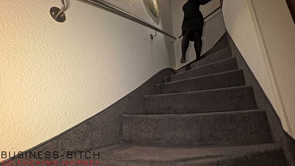 Business Woman in Sexy Nylon and Heels Taken by Boss Cock on Stairs After Work - Business-bitch