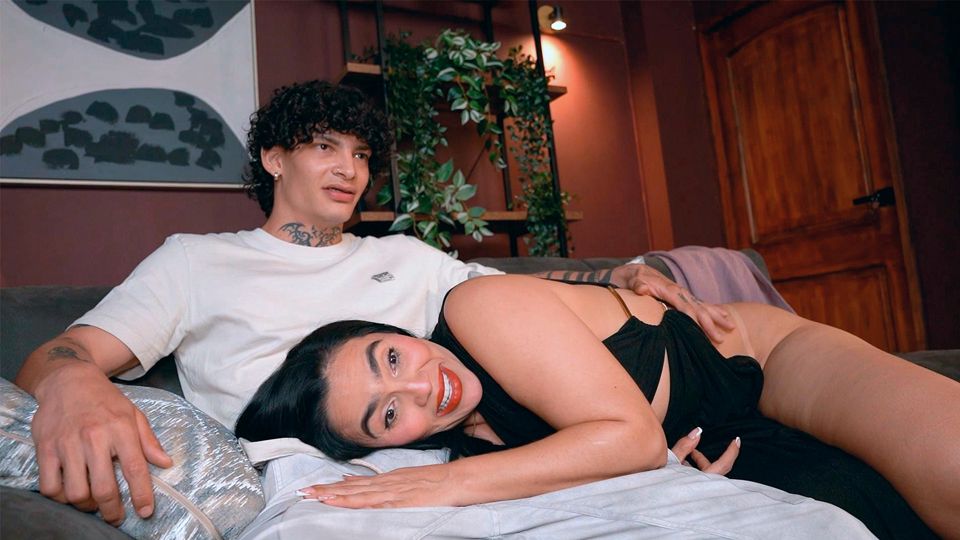 Big-assed stepmom loves to ride her stepson's big white cock