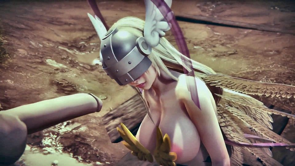 Angewomon Deepthroat Blowjob : Digimon Hentai Parody