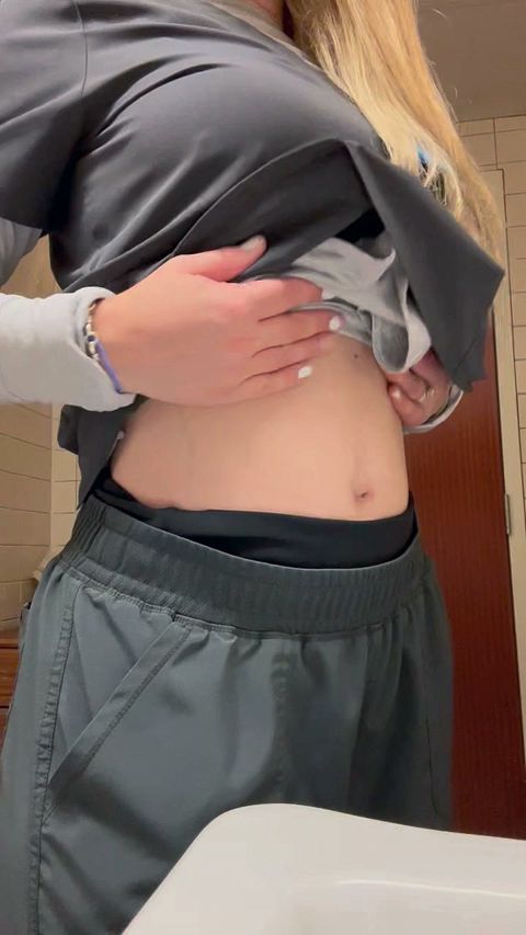 White Teen Nurse at Work Fingering Big Ass
