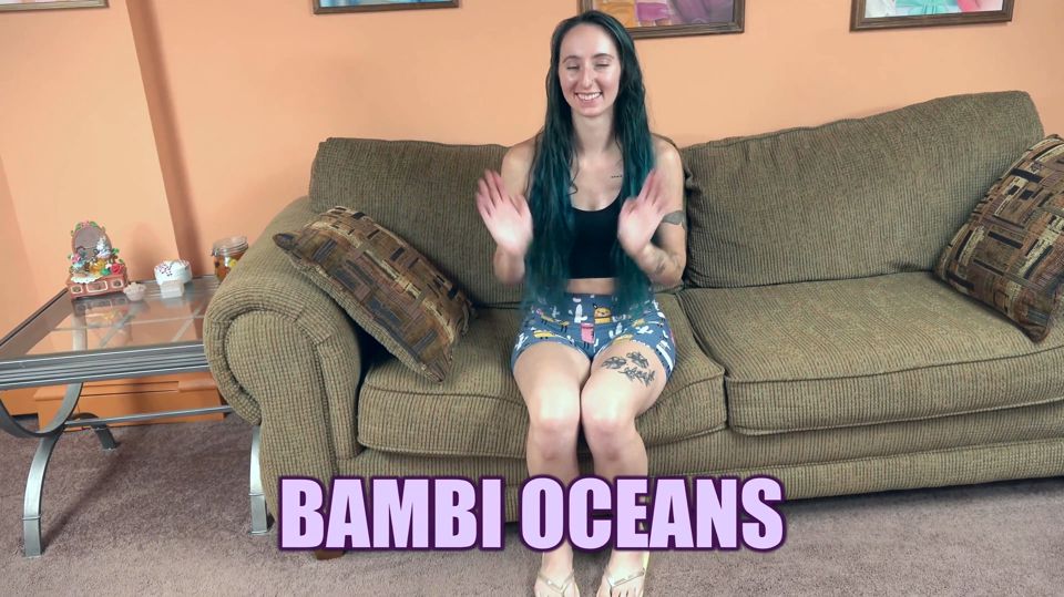 Beautiful newbie Bambi Oceans is sucking dick at the porn audition