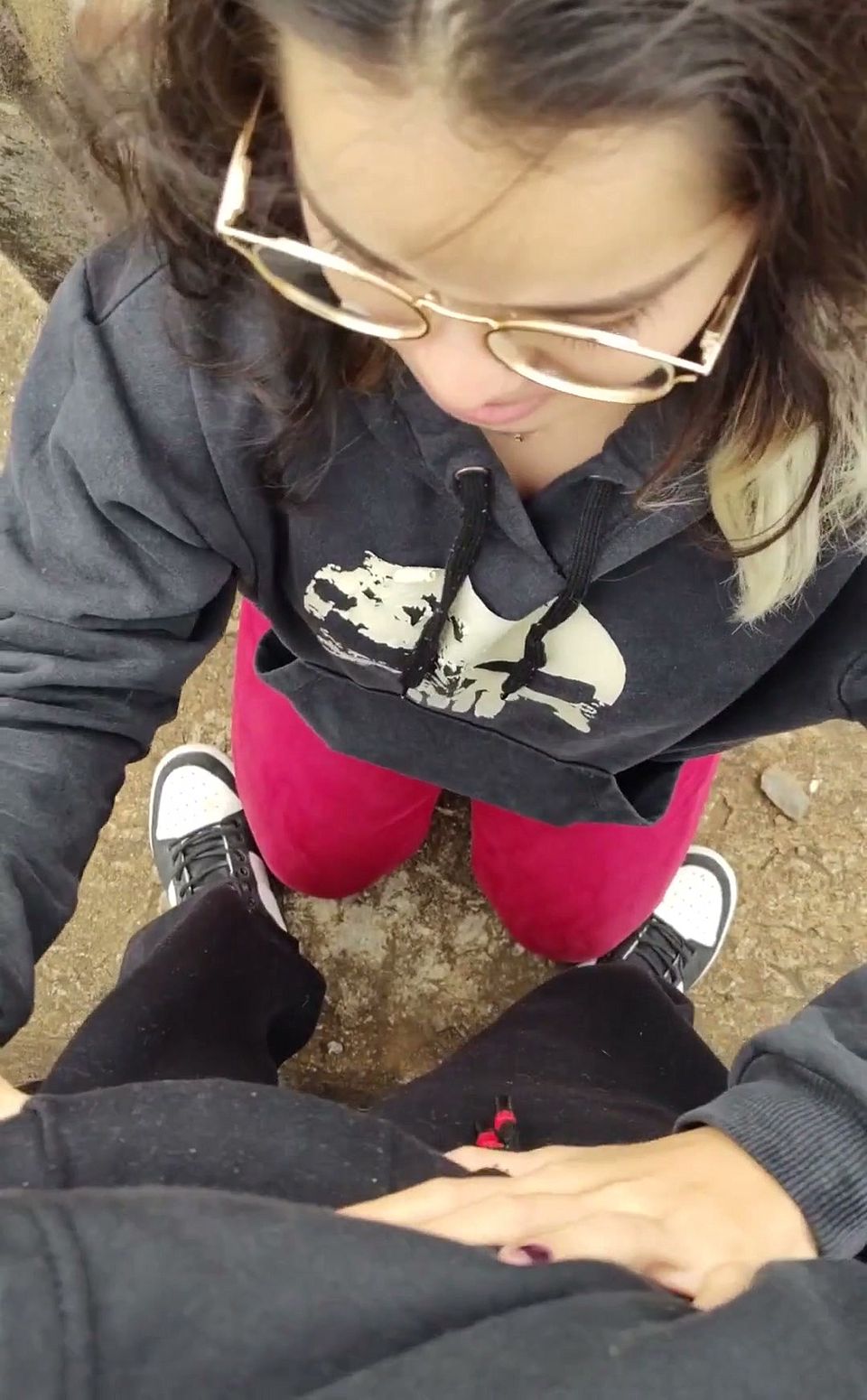 Outdoor Blowjob with Cumshot on White Moon's Face