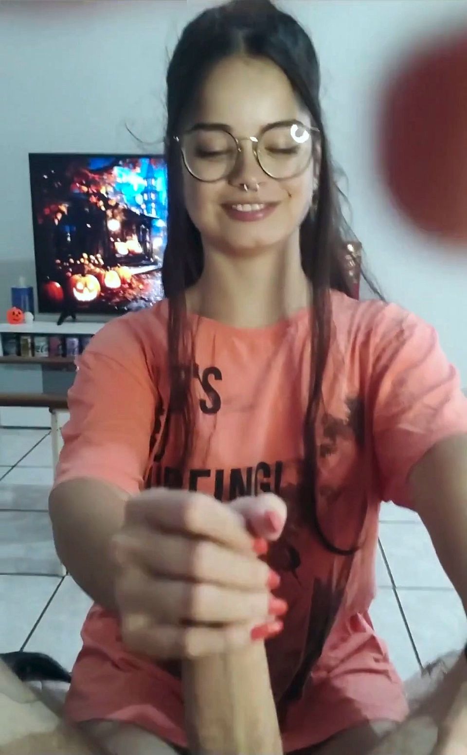 Prado Decorated the House for Halloween and I Recorded Her Giving a Deep, Drooling Blowjob