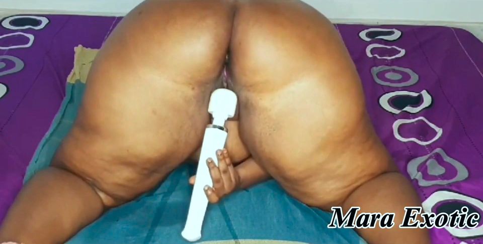 Fat Ass Ebony Double Toy Squirting Masturbation - Mara Exotic