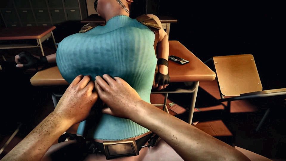 Classic Lara Croft Riding Cowgirl - Tomb Raider Parody