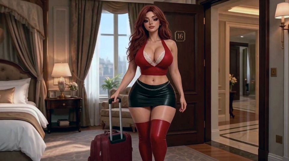 Sexy Guest with Hotel Room Service, She Didn't Let Him Leave (AI Generated)