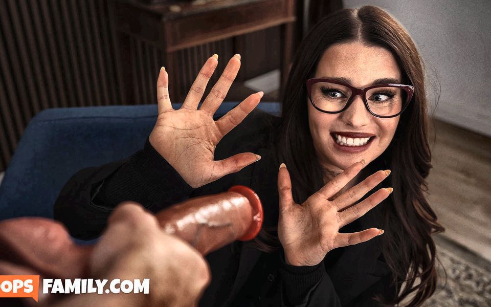 Maddie Wren in Stockings & Glasses Gets Pounded by Stepdad for Lying
