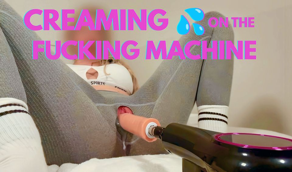 Dildo Machine Fucks My Creamy Pussy - German Amateur Soaks Her Tights