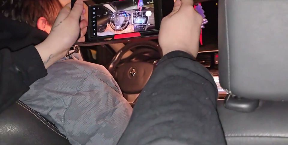 A Double Blowjob in My Friend's Car Dirty Morbid Girls