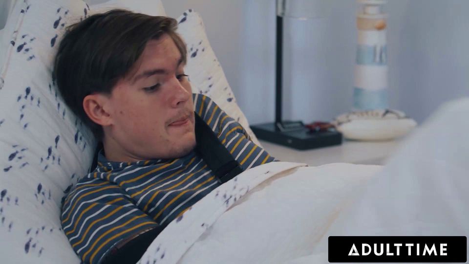 ADULT TIME - Caring MILF August Skye Catches Injured Stepson Struggling To Masturbate & Helps Him