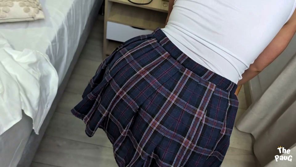 Latina student with big ass thought they were only going to watch TV