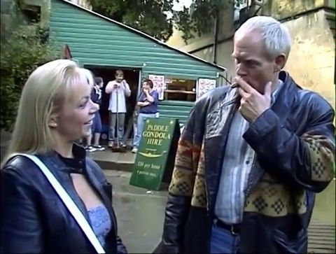 Horny blonde in stockings rides an older cock with her ass