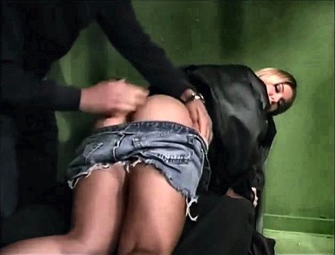 Barely Legal Slut Sucks Guys Cock in Cage Then Gets Fucked