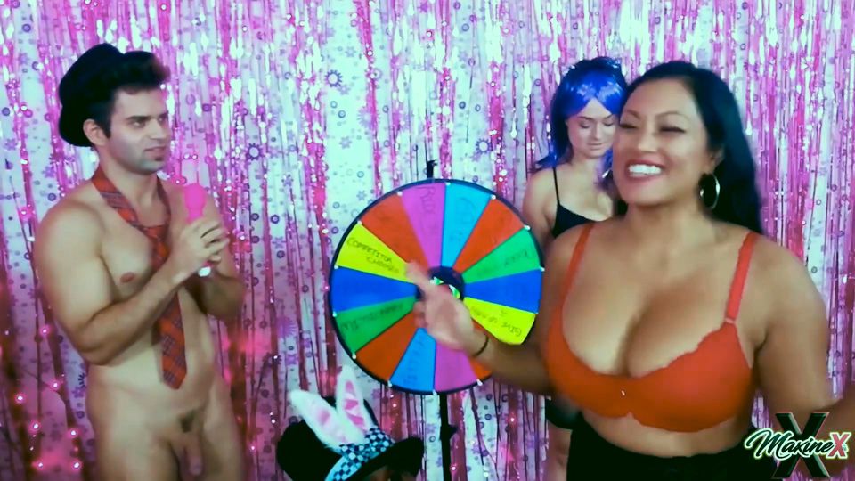 Spin to Win Game Ends with Creampie! Maxine X and Friends!
