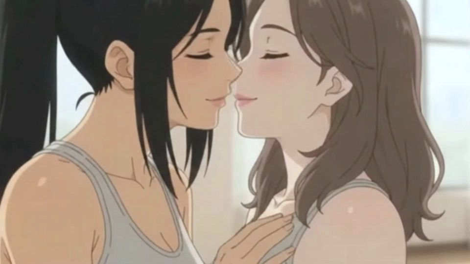 Lesbian Partner Yoga Turns Intimate
