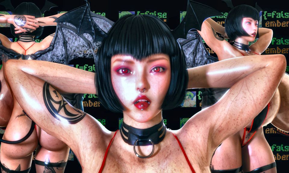Insatiable Big Titted Succubus with Massive Hanging Tits Milks Her Prey Dry