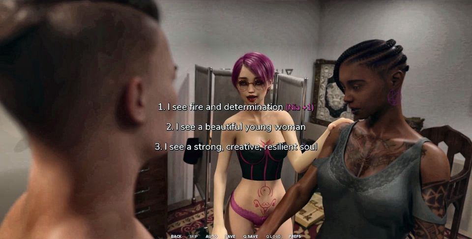 Taboo University - Tattoed Ebony College Girl Kisses Me. While Her Friend Masturbates to It