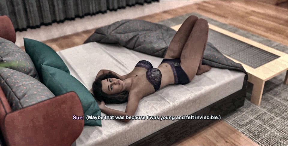 My Bimbo Dream - Brunette Stepmom with Massive Fake Tits Goes to Bed and Starts Masturbates for the First Time in Years