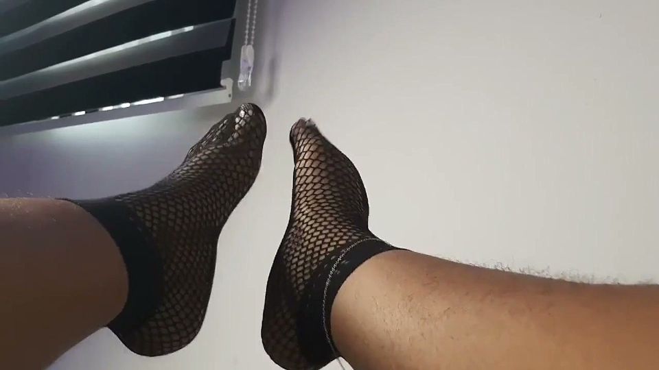 Just Feet in Fishnets Socks Tease