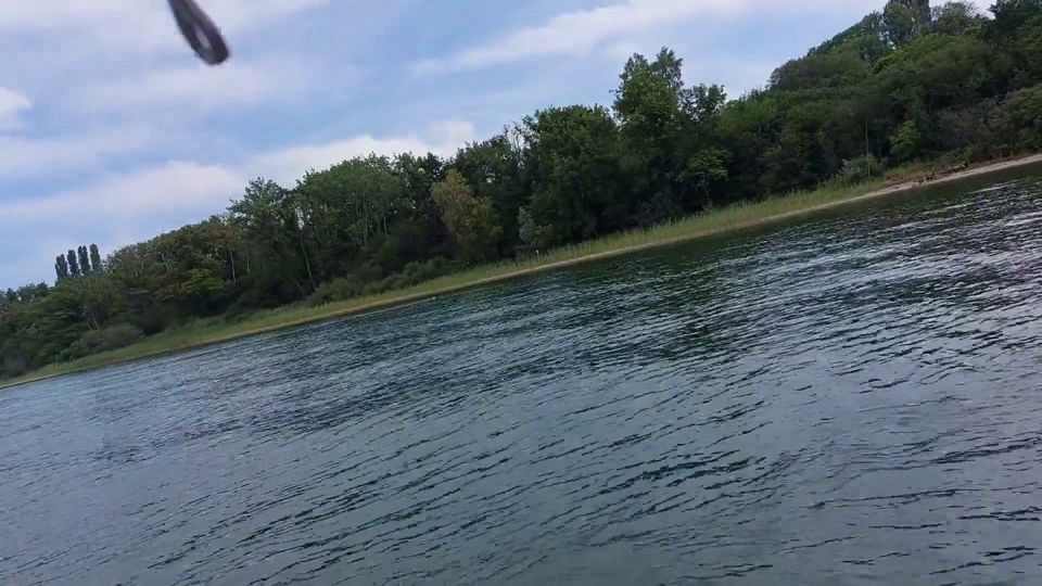 Sexy Granny Swims Naked in a Lake!