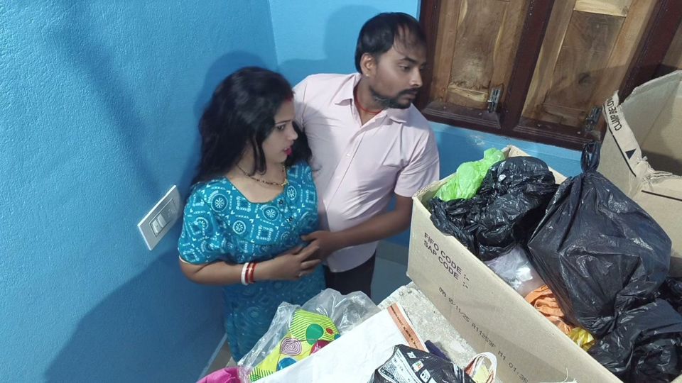 Bengali hot bhabhi secret romantic sex, with her naughty devar in store room