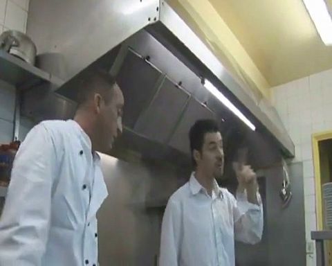 French Babe Got Double Fucked in the Kitchen