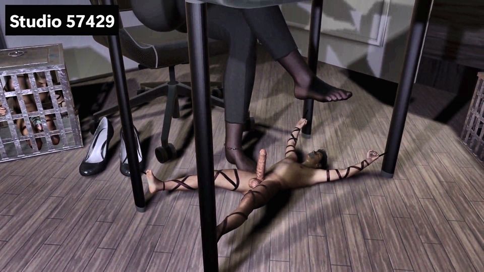 Under Giantess Secretary's Nylon Feet