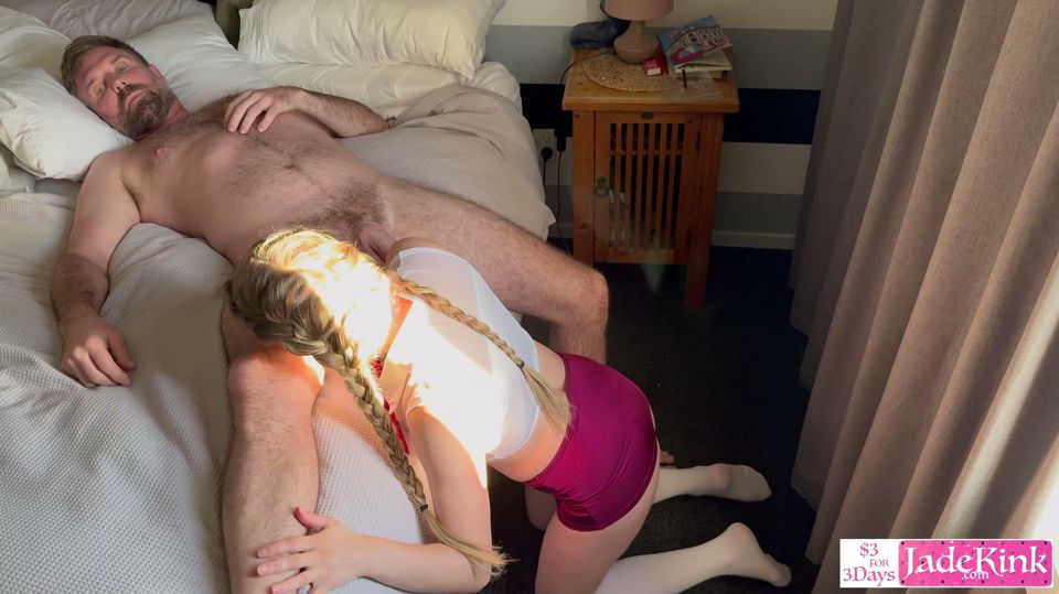 Pervert teacher using and fucking hot student in a hotel room