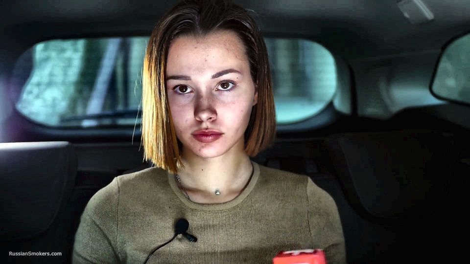 Sexy Russian Babe Smoking Cigarette Natural Setting