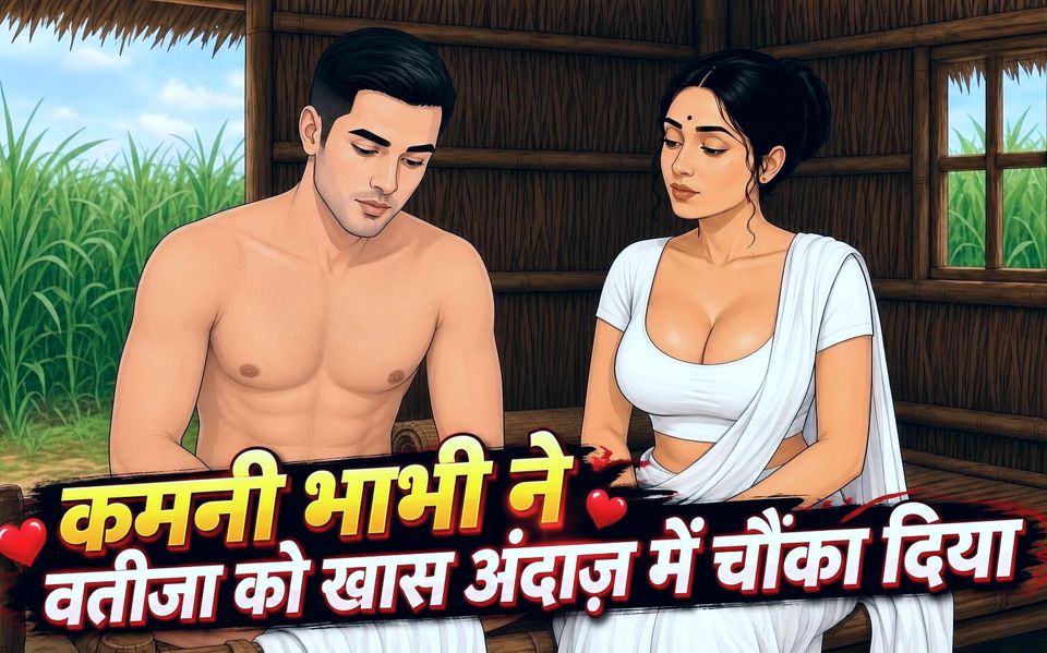 Desi Kamini Bhabhi with Farmer's Stepbrother in Field Hut
