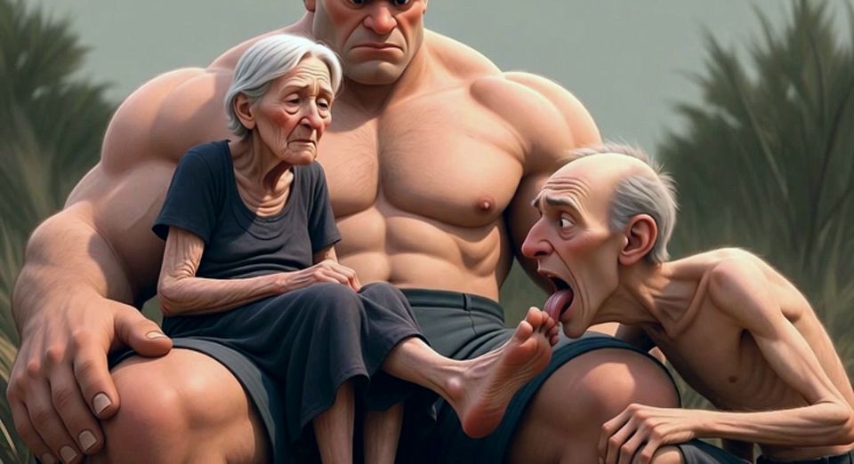 Pathetic Cuckold Licks His Wife's Toes While She's in Bull's Arms - Foot Worship Humiliation
