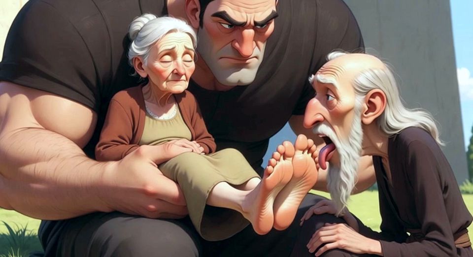 Cuckold Husband Licks Wife's Feet While She Sits on Her Lover's Lap - Hotwife Foot Worship