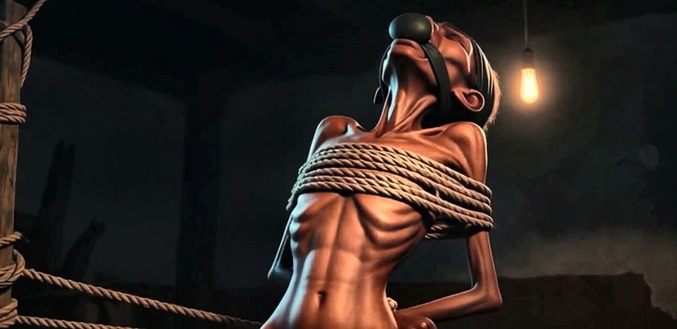 Frail African Girl Bound - Desperate & Craving Cock Deep Inside