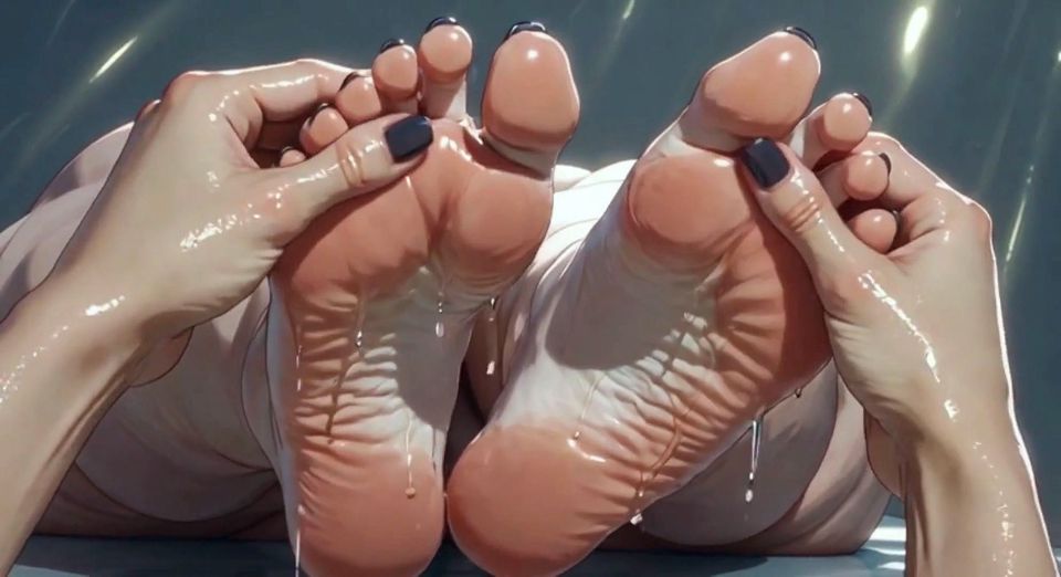 SSBBW Oil Foot Massage Close up - Big Beautiful Feet & Toes