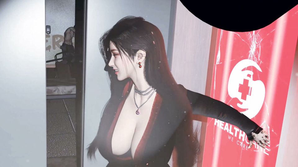 Lovely girl escaping a dangerous zombie hospital with a stranger VAM