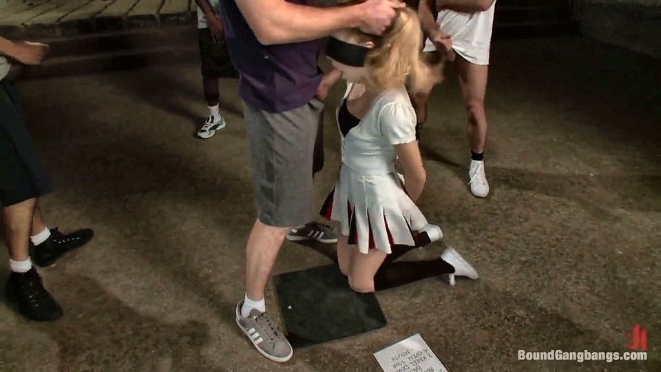 Pom Pom Girl Gets Gang Banged by Basketball Coach and Team