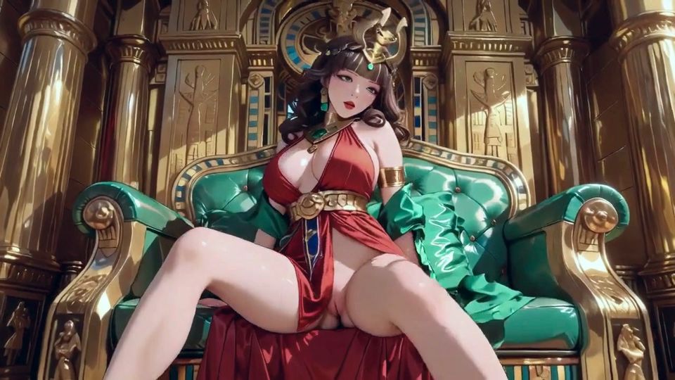 Lazy on the Golden Throne in Red & Gold, a Private Tease From Her High-class Gaze