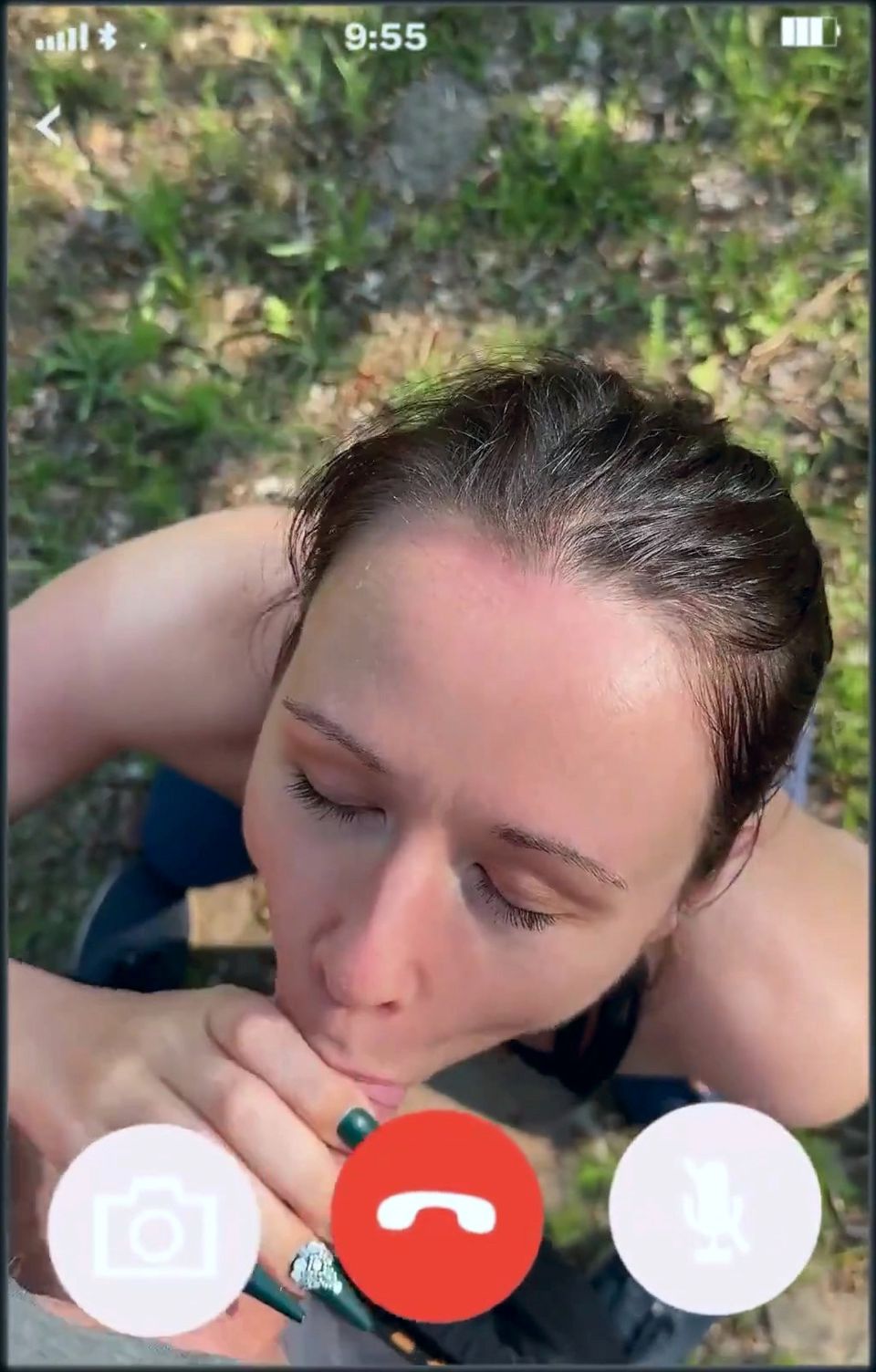 Great Feeling! She Watches Me Blow in the Video Call!