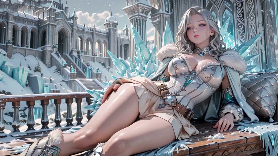 Silver-haired Ice Queen! Kneeling in the Frozen Castle, Her Cold Armor Hides so Many Secrets.