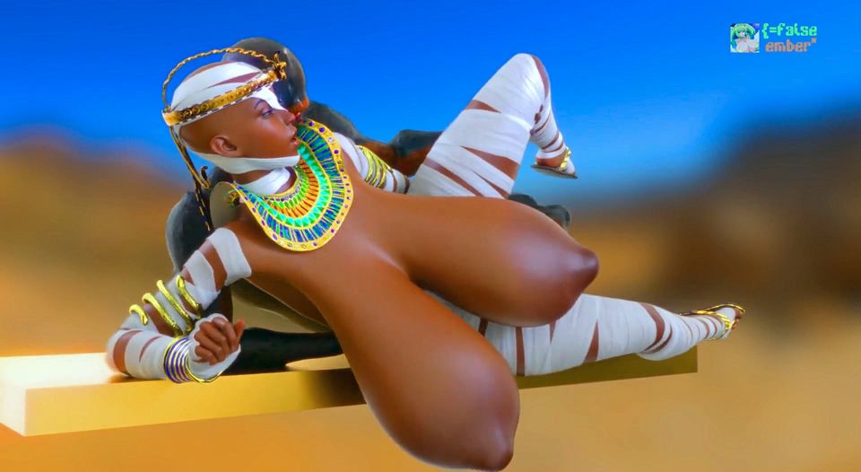 Ancient Mummy Queen with Massive Heavy Hanging Tits Takes Her Worshipper Through Multiple Positions for Desert Breeding