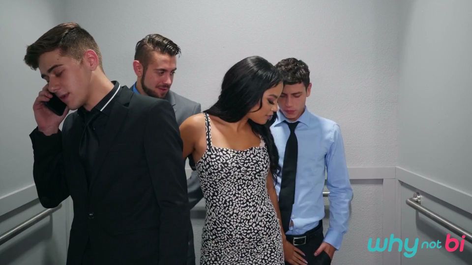 Why Not Bi - Maya Bijou, Dante Colle, & Kaleb Stryker Turn a Frustrating Elevator Malfunction Into an Intimate 3some Encounter